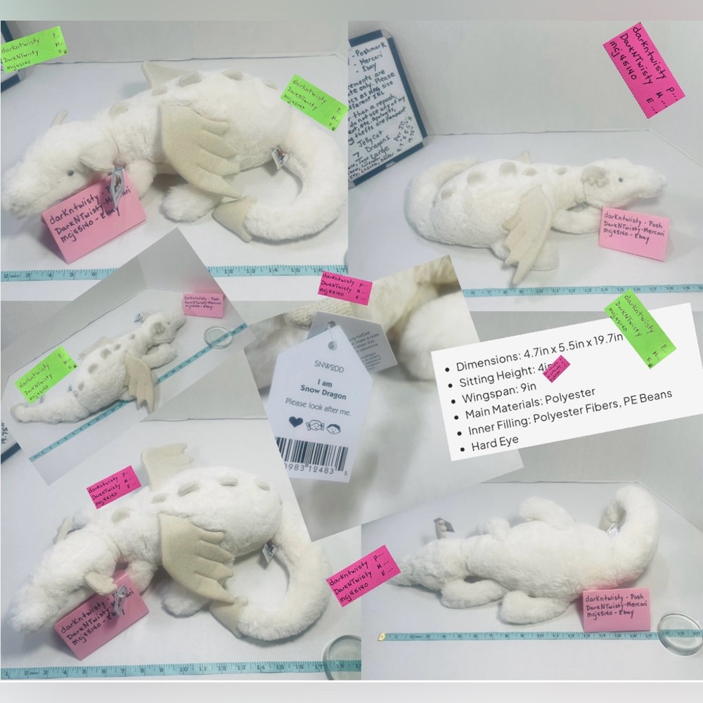 BNWT SET OF 9 JELLYCAT SNOW SAGE LAVENDER ROSE SKY DEXTER LAZULIA MALACHY HEART - Picture 8 of 15